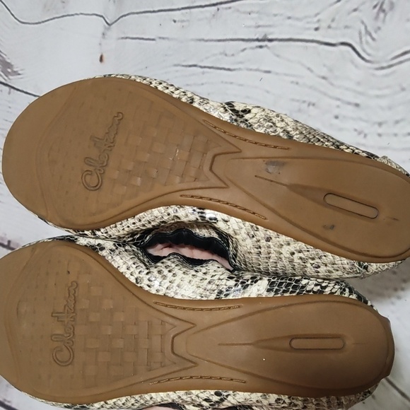COLE HAAN Black Tan Snakeskin Ballet Flats shoes 7 7M - Picture 8 of 12